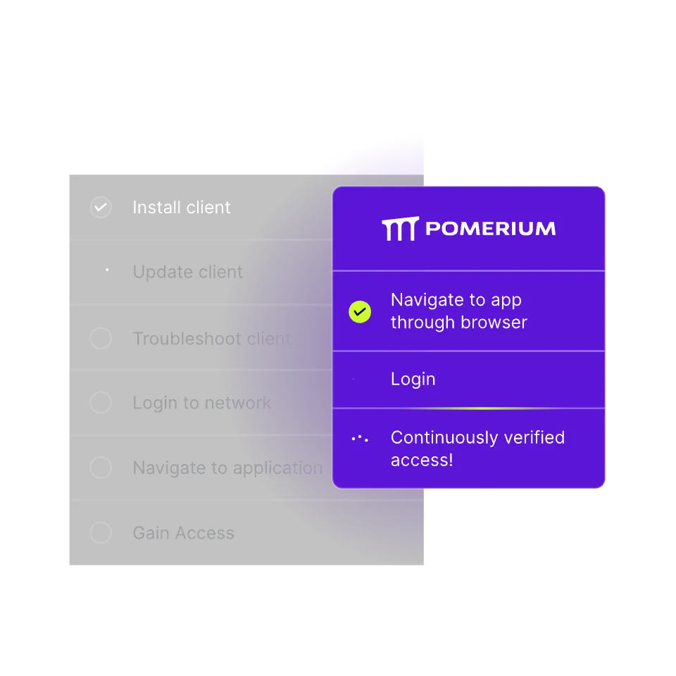 Browser access through Pomerium removes the steps of installing, updating, and troubleshooting a separate client.