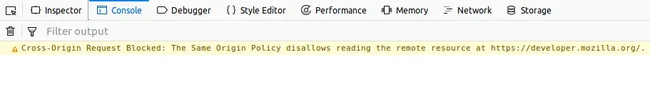 Sample image when you encounter a CORS issue.