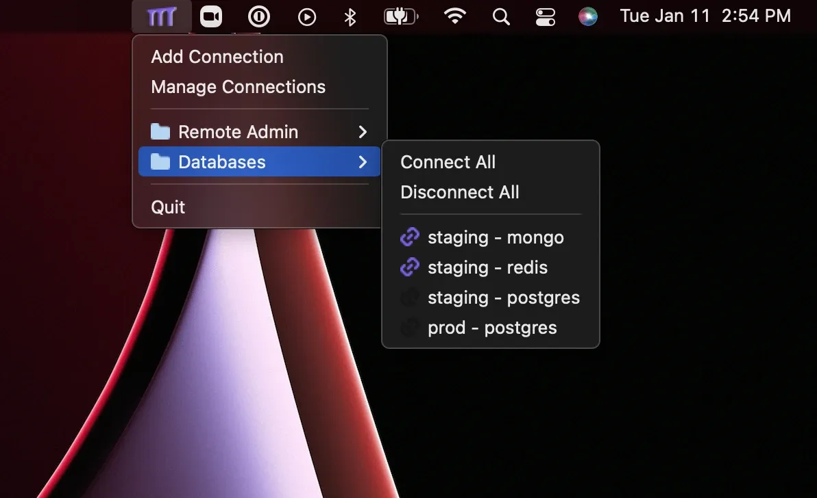 Pomerium toolbar for easy, 1-click access
